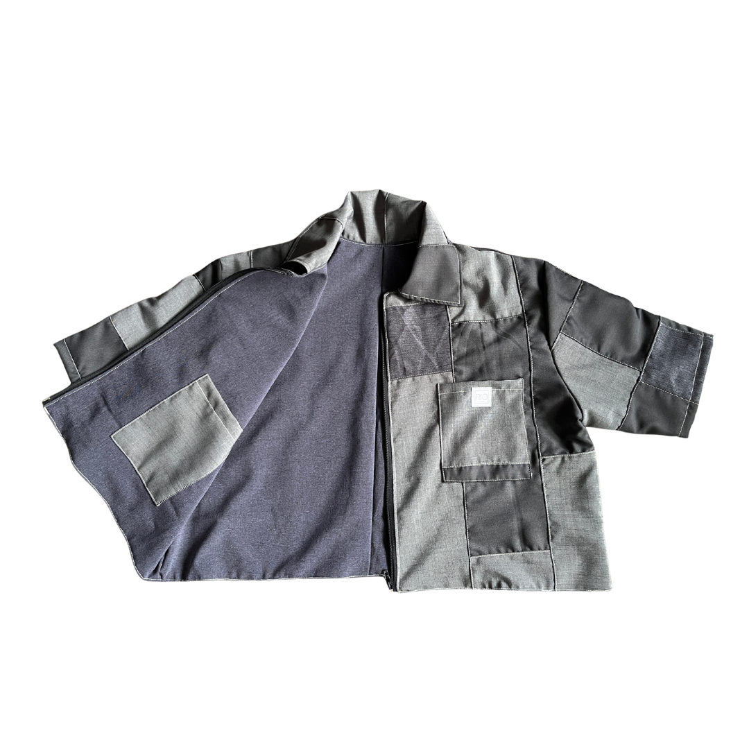 3 Pocket Patchwork Zip (Grey - 01)