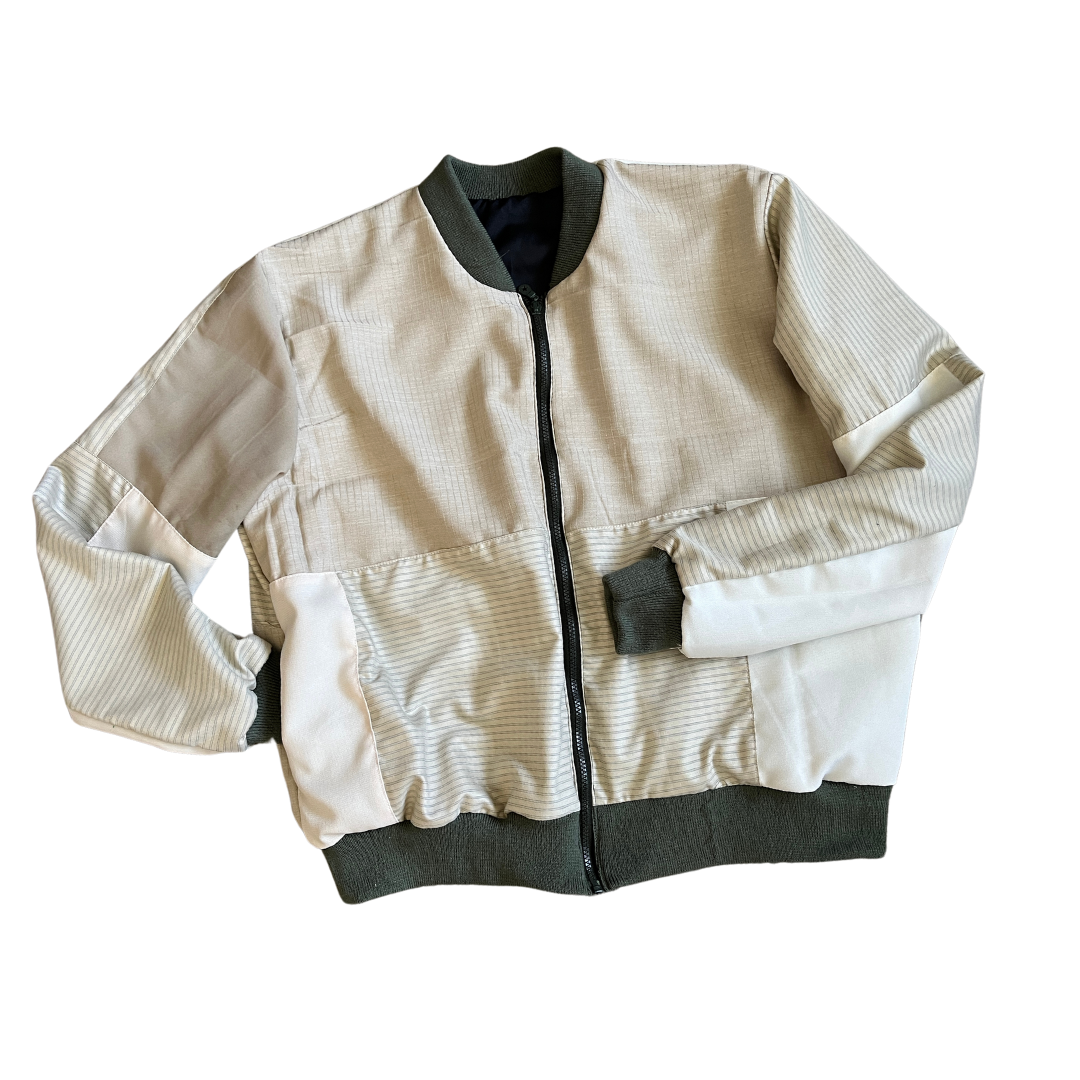 4 Pocket Patchwork Jacket (Cream/Olive- 02)