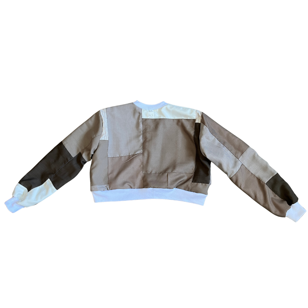4 Pocket Patchwork Jacket (Cream/Brown - 01)