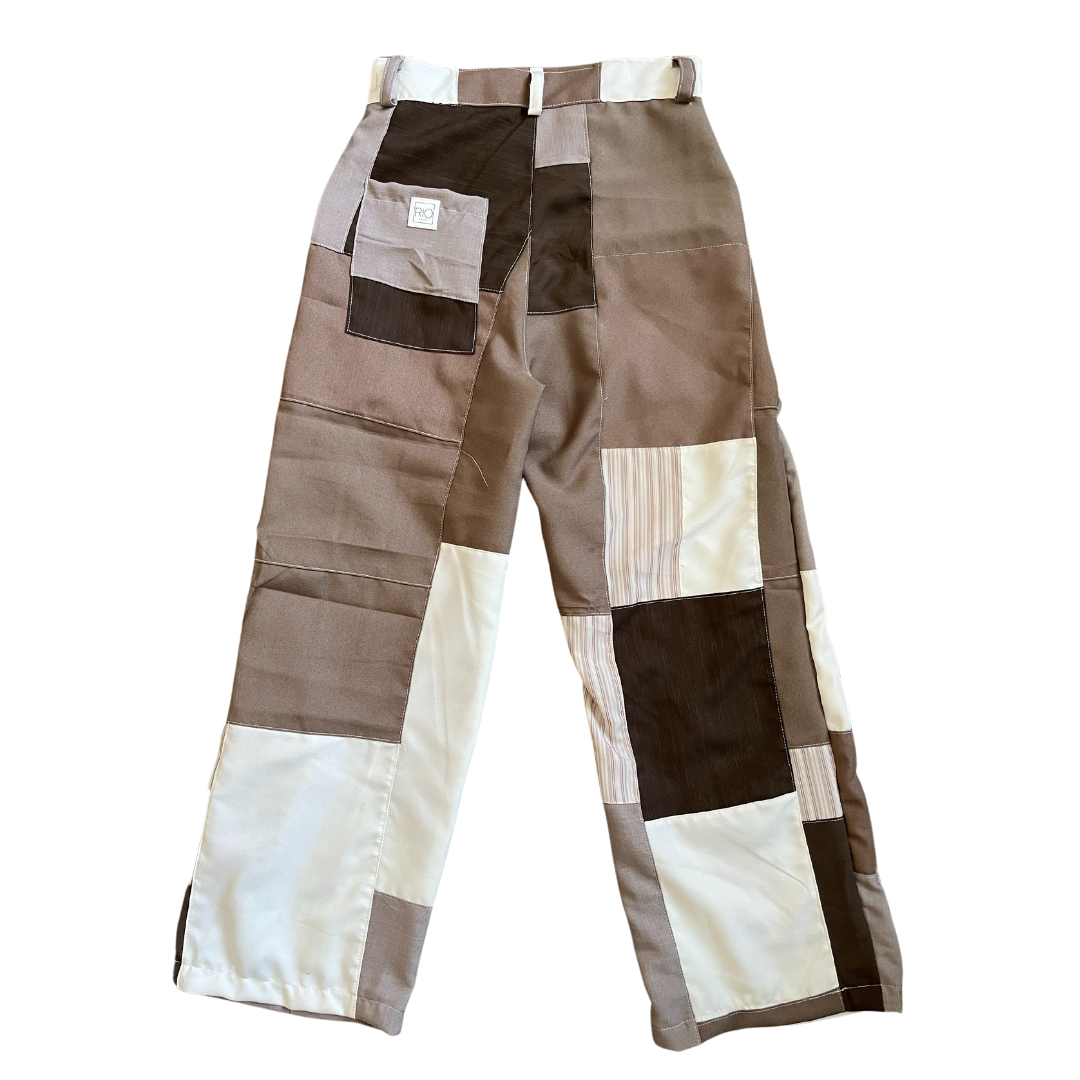 4 Pocket Patchwork Trousers (Cream/Brown - 01)