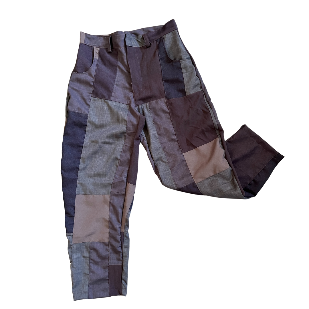 4 Pocket Patchwork Tapered Trousers (Brown - 01)