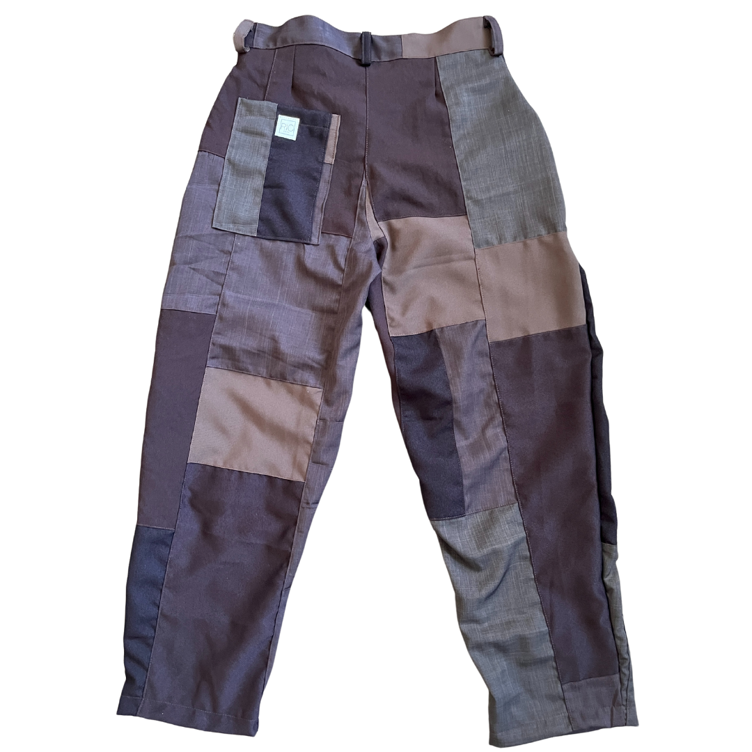 4 Pocket Patchwork Tapered Trousers (Brown - 01)