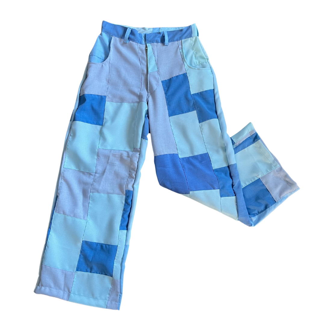 4 Pocket Patchwork Trousers (Blue/Olive - 01)