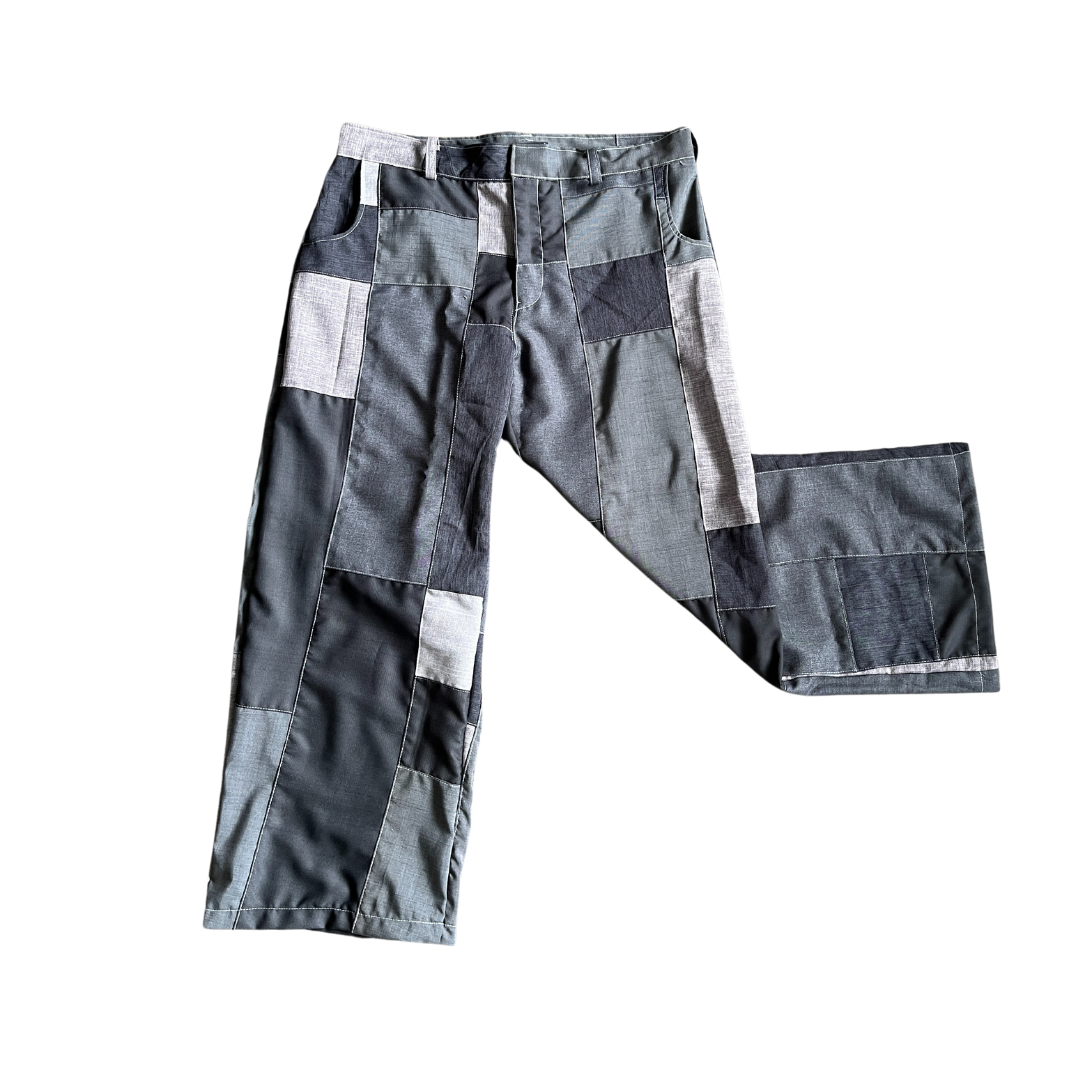 4 Pocket Patchwork Trousers (Grey - 02)