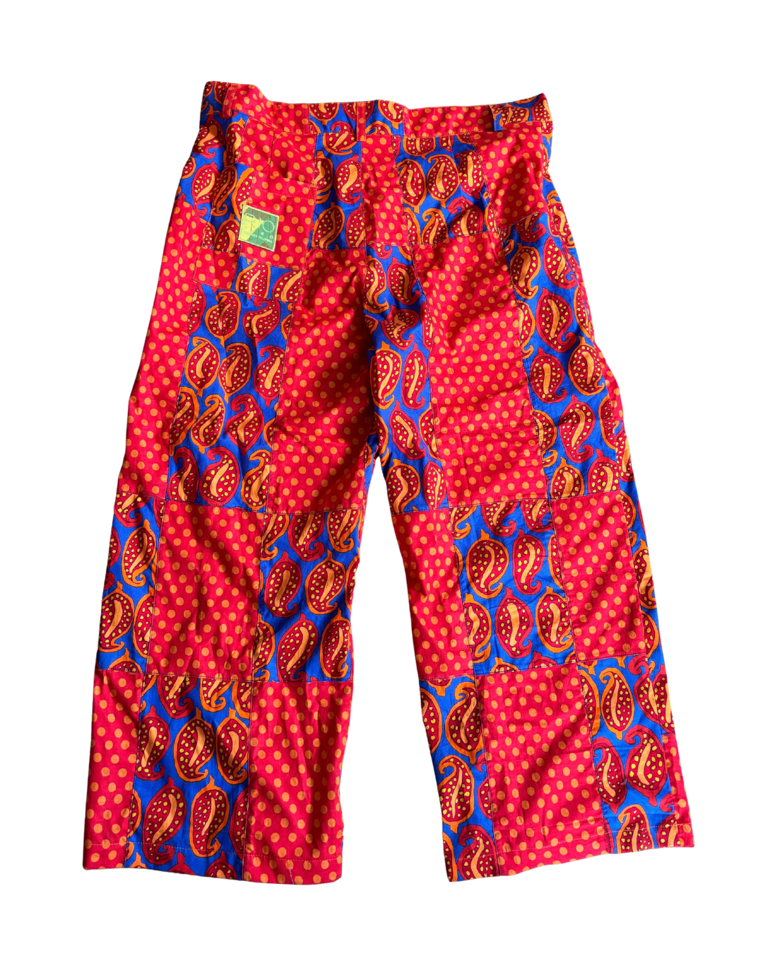 SCOOP POCKET PATCHWORK TROUSERS - Orange Paisley