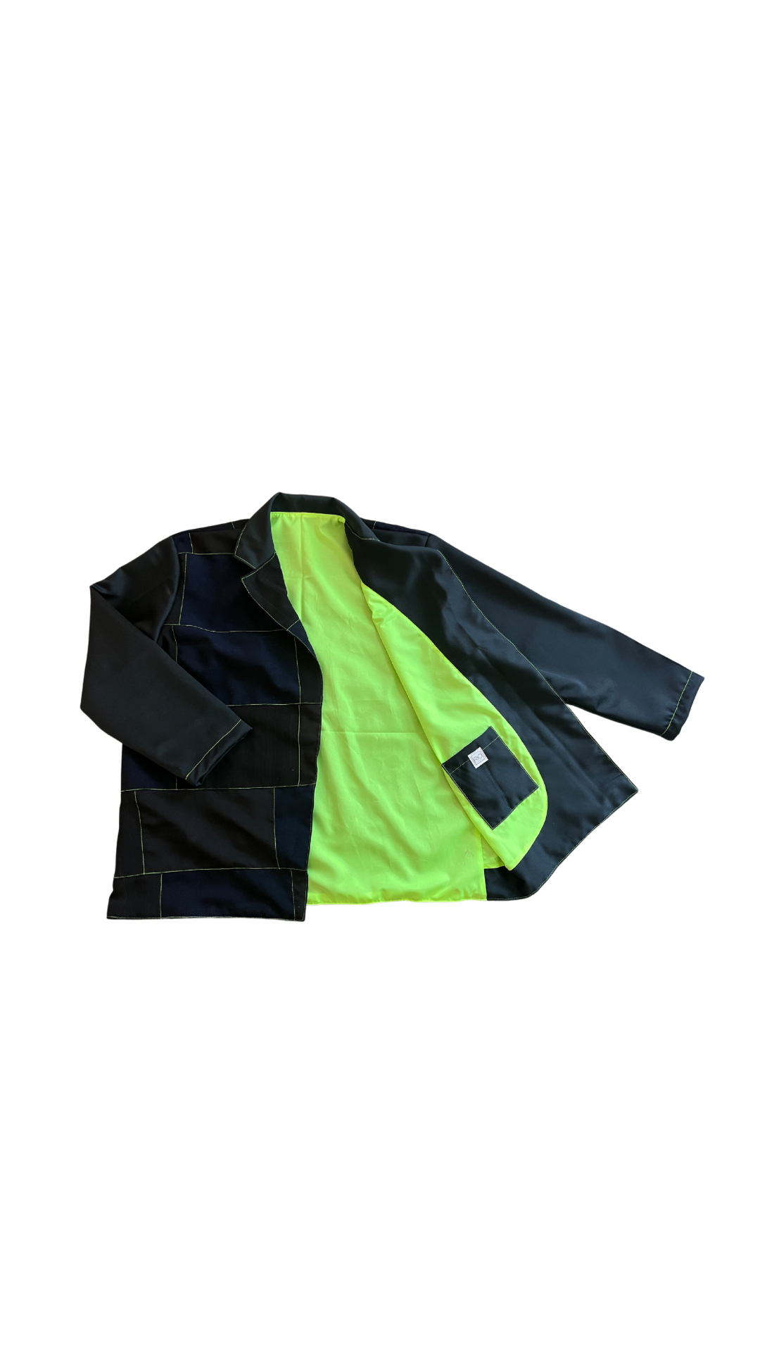 Neon Green + Black Light Blazer