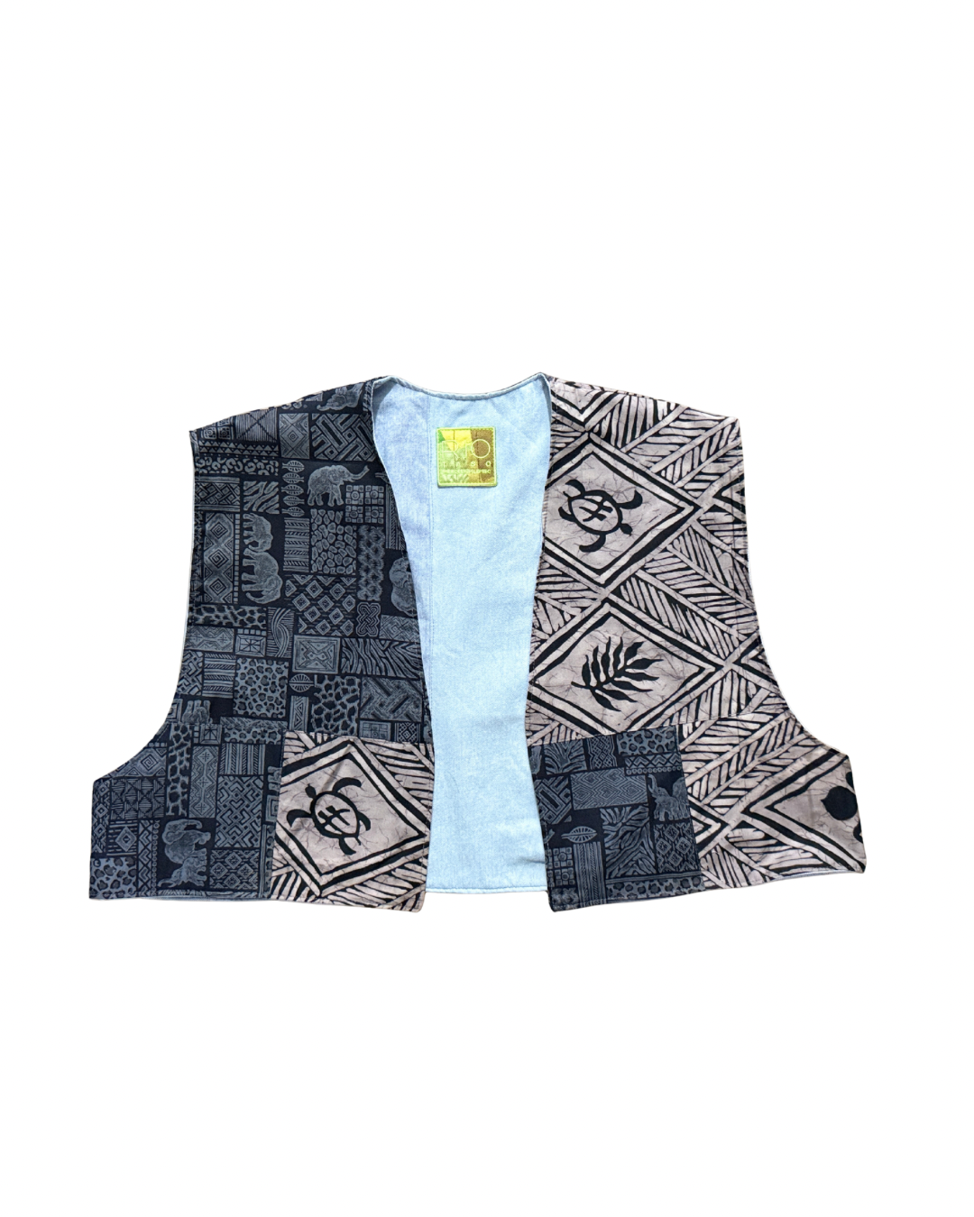 PATCHWORK VEST - Blue/Gray