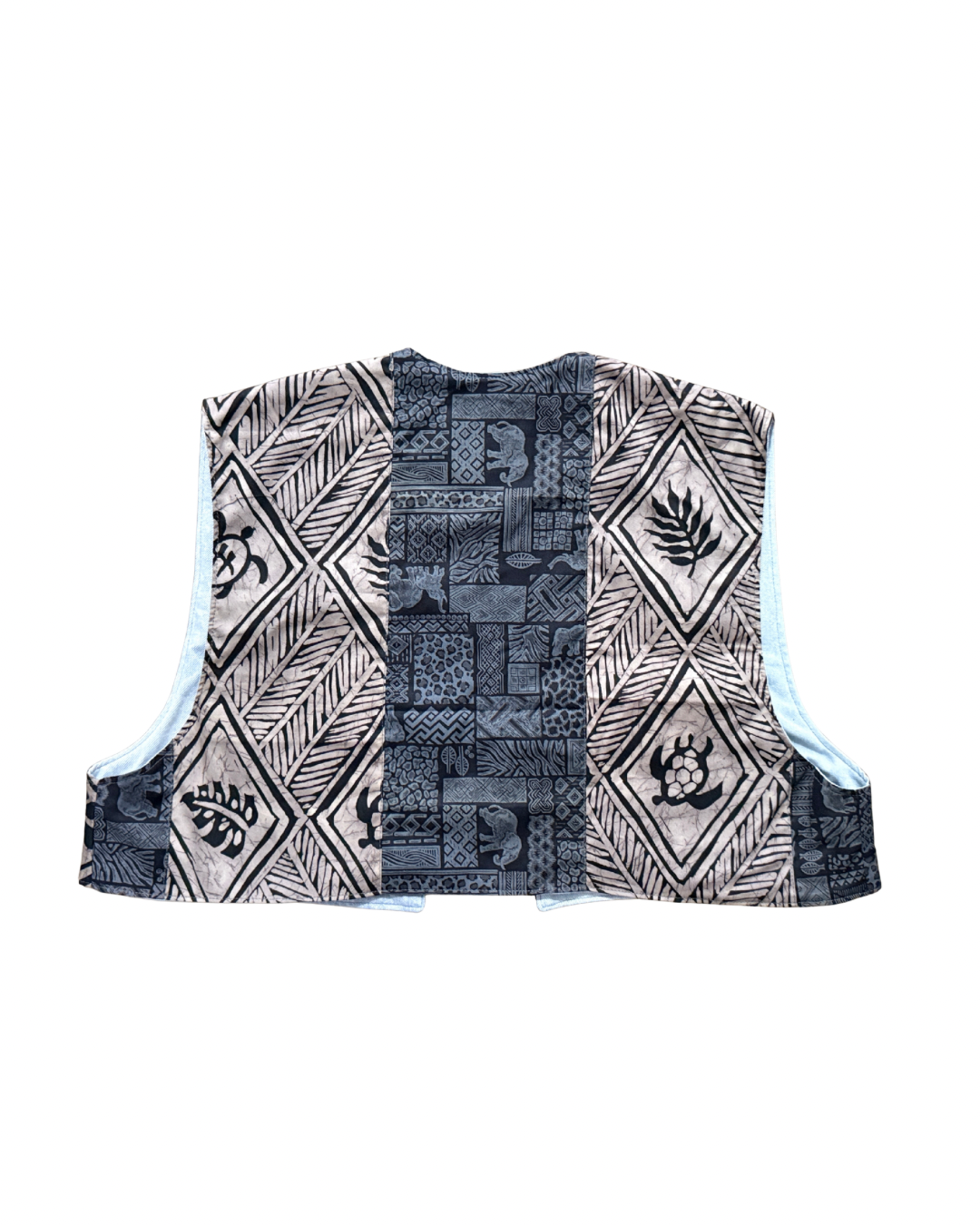 PATCHWORK VEST - Blue/Gray