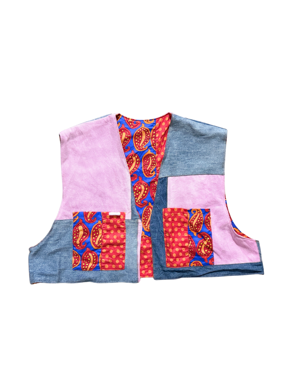 PATCHWORK VEST - Orange Paisley