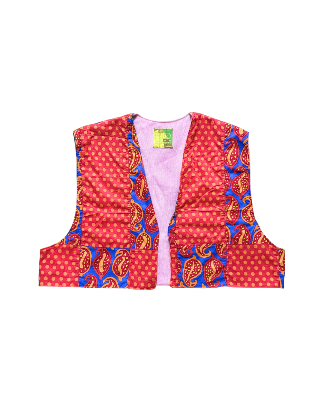 PATCHWORK VEST - Orange Paisley