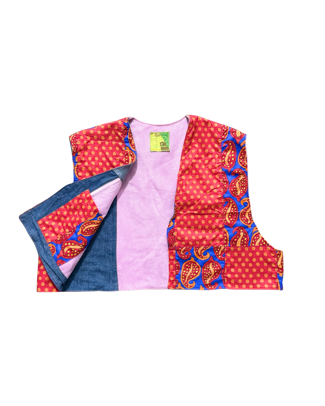 PATCHWORK VEST - Orange Paisley