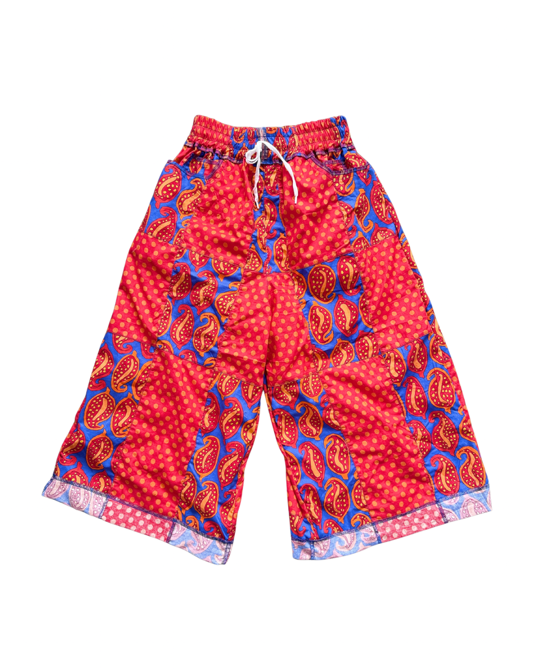 COZY CROP PANTS - Orange paisley