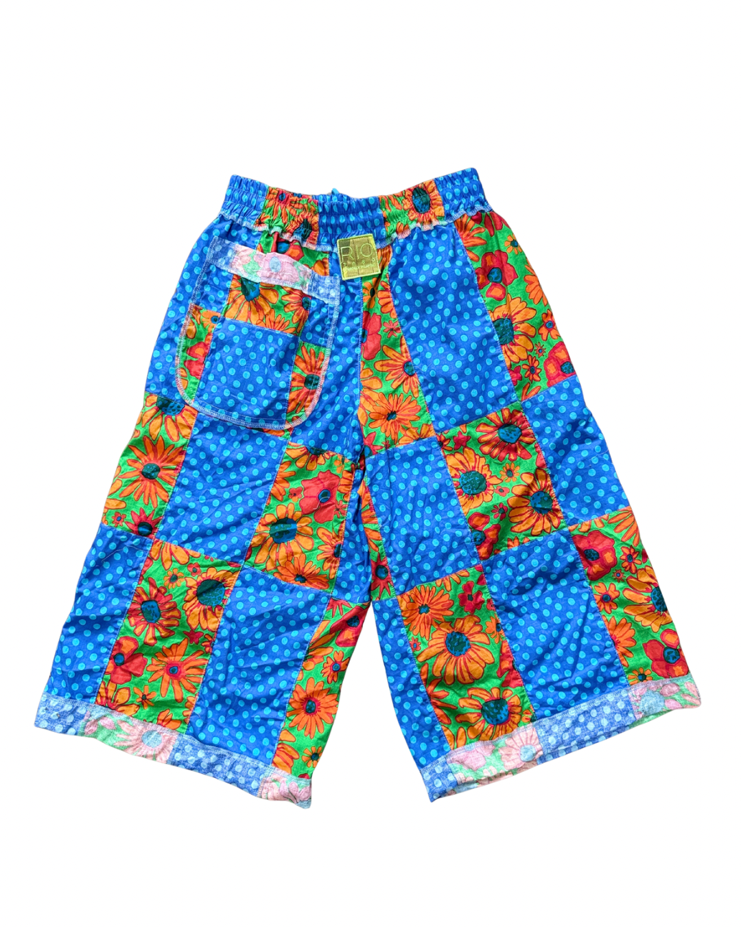 COZY CROP PANTS - BLUE/SUNFLOWER