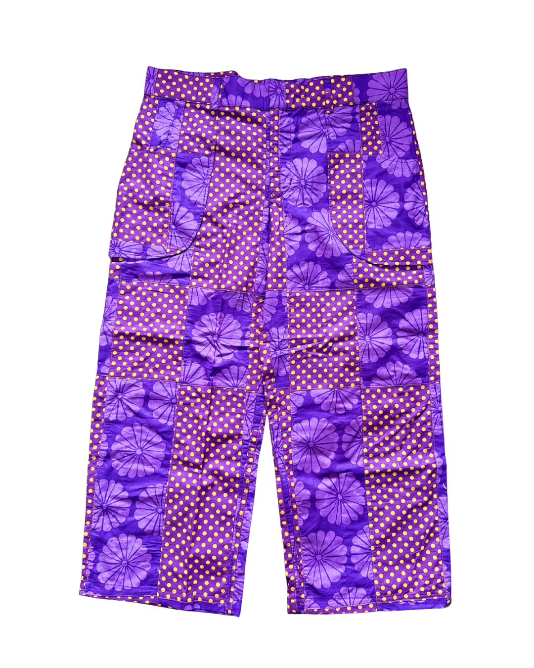 SCOOP POCKET PATCHWORK TROUSERS - Ube/Chese