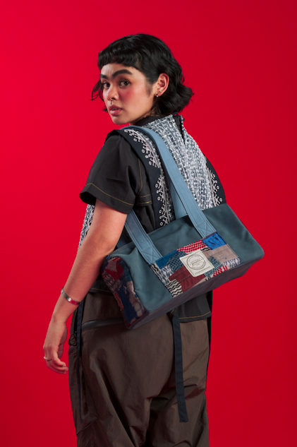 Structured Shoulder Bag - Blue
