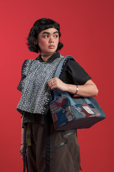 Structured Shoulder Bag - Blue