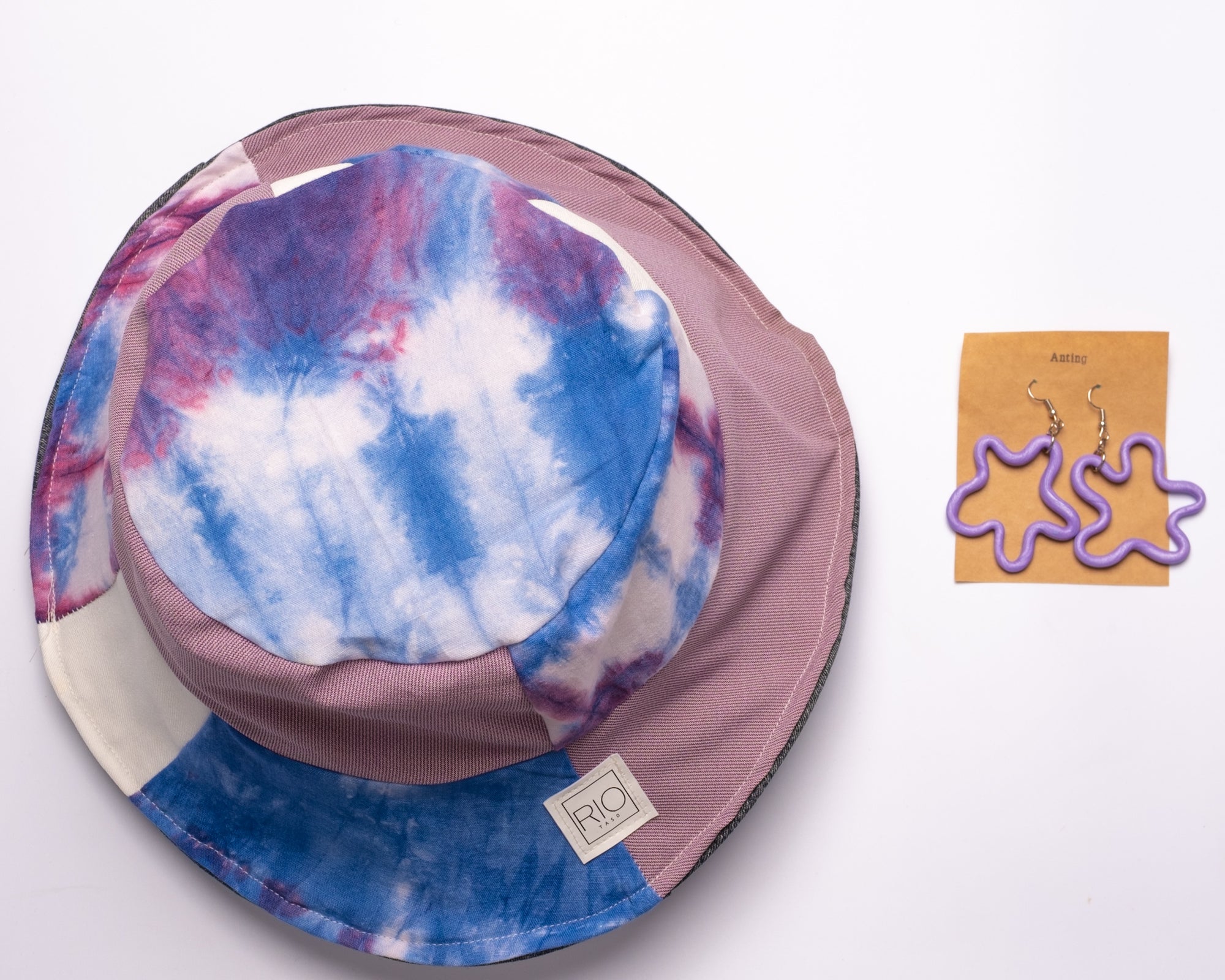 Purple Tie Dye Overalls + Bucket Hat