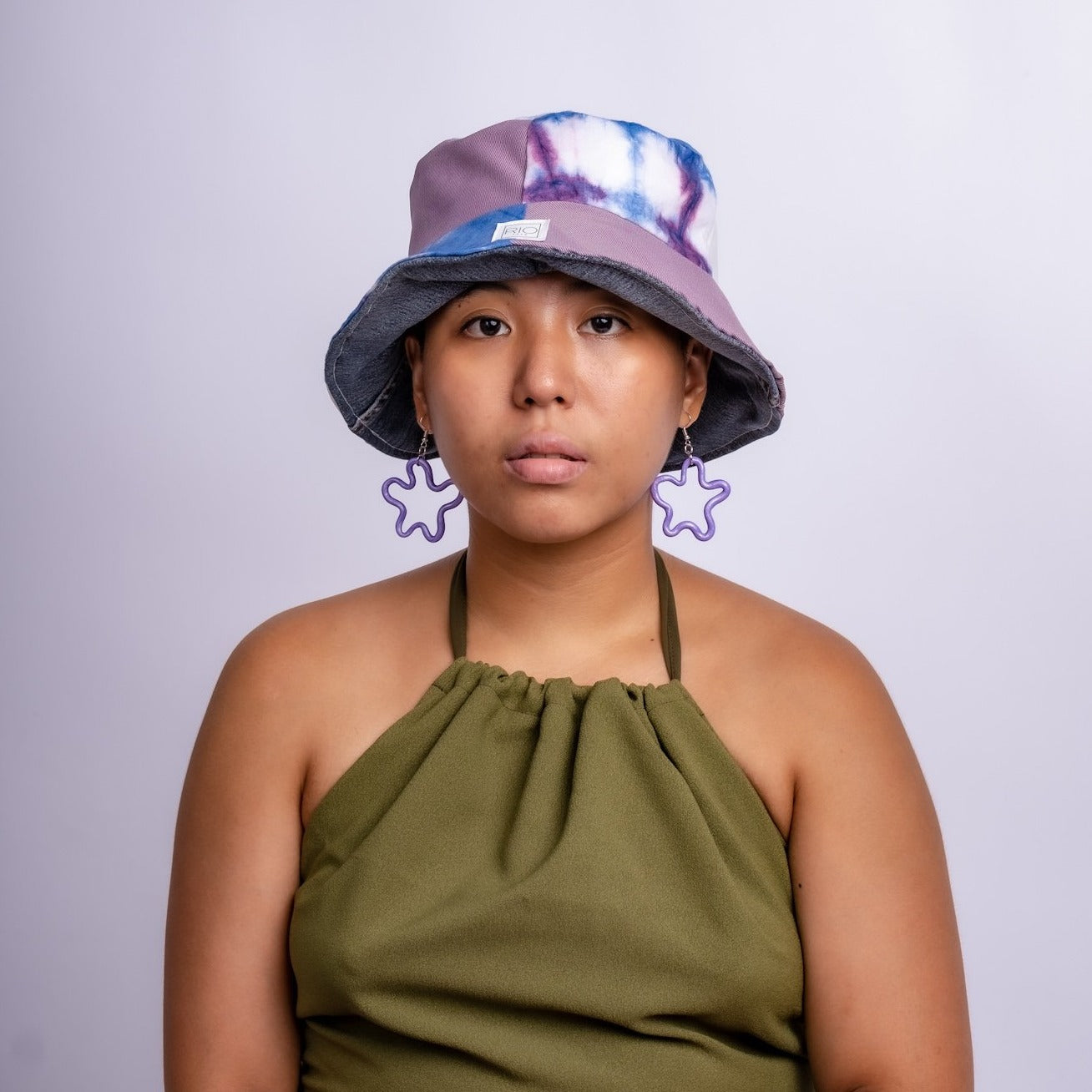 Purple Tie Dye Overalls + Bucket Hat